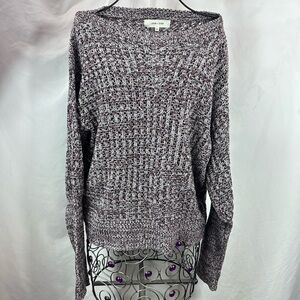John + Jenn burgundy cable knit sweater size M